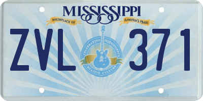 MS license plate ZVL371