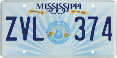 MS license plate ZVL374