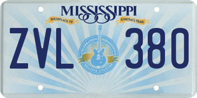 MS license plate ZVL380
