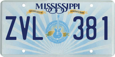MS license plate ZVL381