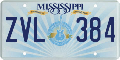 MS license plate ZVL384