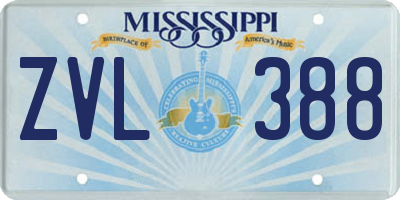 MS license plate ZVL388