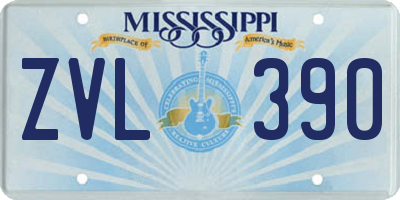 MS license plate ZVL390
