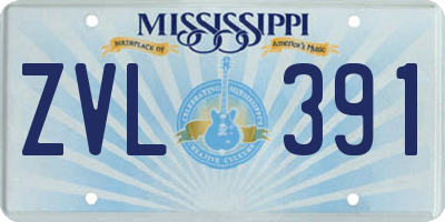 MS license plate ZVL391