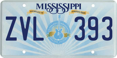 MS license plate ZVL393