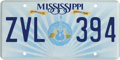 MS license plate ZVL394