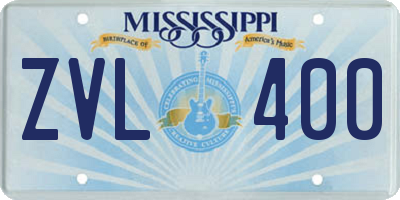 MS license plate ZVL400