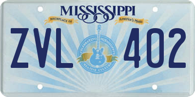 MS license plate ZVL402