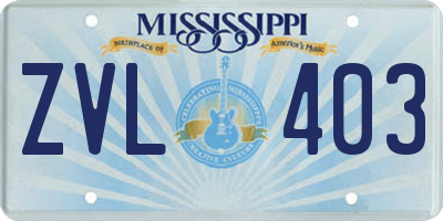 MS license plate ZVL403