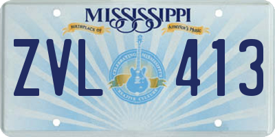 MS license plate ZVL413