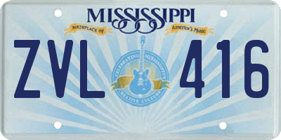 MS license plate ZVL416