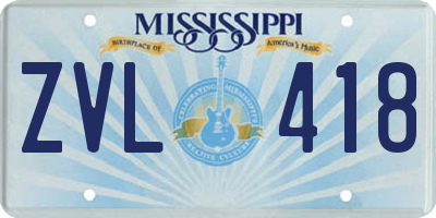 MS license plate ZVL418