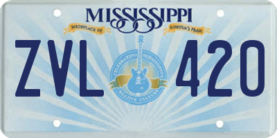 MS license plate ZVL420