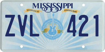 MS license plate ZVL421