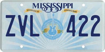 MS license plate ZVL422