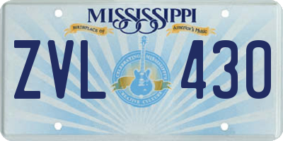 MS license plate ZVL430
