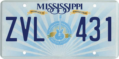 MS license plate ZVL431