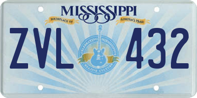 MS license plate ZVL432