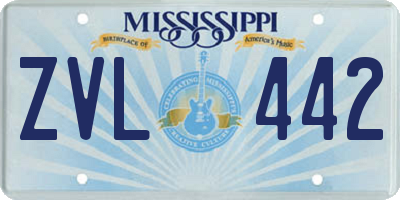 MS license plate ZVL442