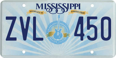 MS license plate ZVL450
