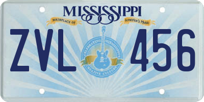 MS license plate ZVL456