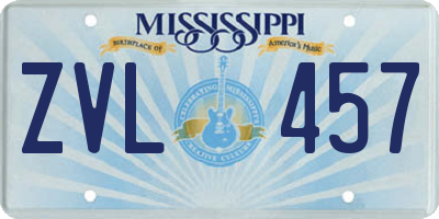 MS license plate ZVL457