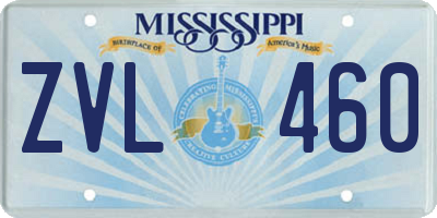 MS license plate ZVL460