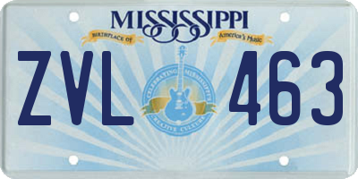MS license plate ZVL463