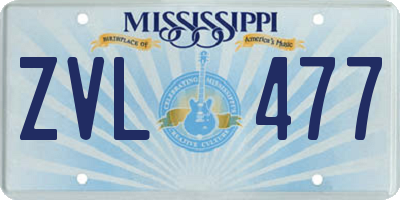 MS license plate ZVL477