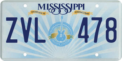 MS license plate ZVL478