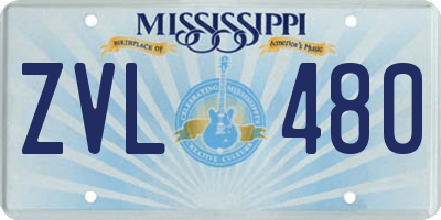 MS license plate ZVL480