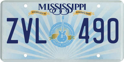 MS license plate ZVL490