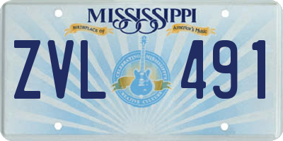 MS license plate ZVL491