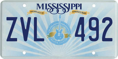 MS license plate ZVL492