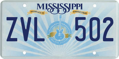 MS license plate ZVL502