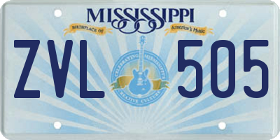 MS license plate ZVL505