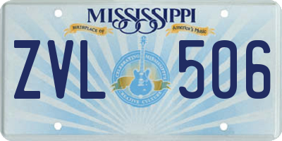 MS license plate ZVL506