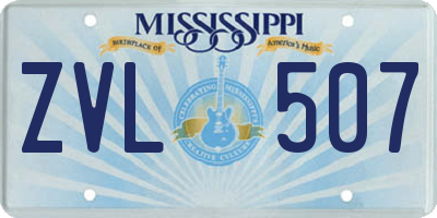 MS license plate ZVL507