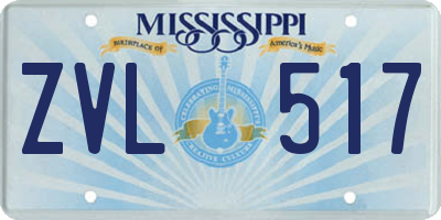 MS license plate ZVL517