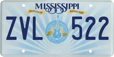 MS license plate ZVL522