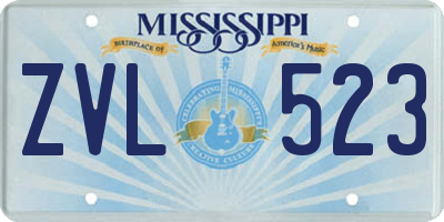 MS license plate ZVL523