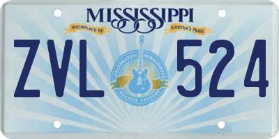 MS license plate ZVL524