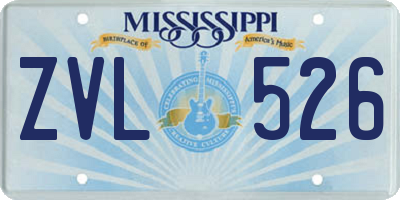MS license plate ZVL526