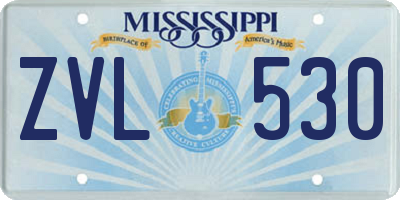 MS license plate ZVL530