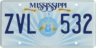MS license plate ZVL532