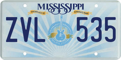 MS license plate ZVL535