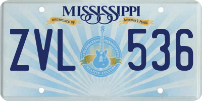 MS license plate ZVL536