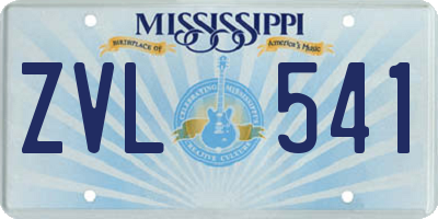 MS license plate ZVL541