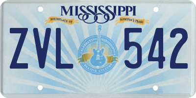 MS license plate ZVL542