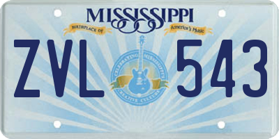 MS license plate ZVL543
